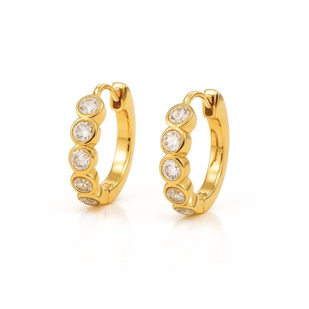 NEW ELLIE VAIL women's varra bezel mini hoop earring in gold